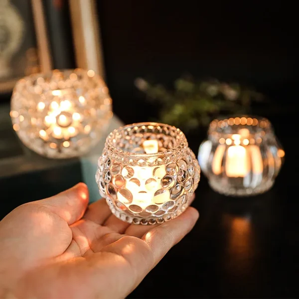 Nordic spherical pumpkin lamp thickened glass candle holder bar candlelight dinner home decorative ornaments craft gifts
