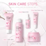 LAIKOU Sakura Kit Skin Care Sets Moisturizing and Reducing Fine Lines Cleansing Pore Product 5-Piece Korean Valentine's Day Gift - Image 5