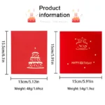 3D Light Music Birthday Card Pop Up Cake Creative Greeting Card Happy Birthday Party Gift Message Cards - Image 6