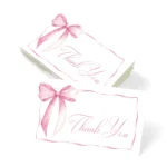 50Pcs Pink Minimalist Thank You Cards, Mini English Gift Note Cards with Blank Design for Party Favors, Gift Wrapping & Decorati - Image 5