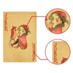 55pcs Golden Playing Entertain Cards Gold Foil Pokers Set Magic Cards 24K Gold Plastic Foil Pokers Durable Waterproof Cards - Image 5