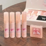 Art Value Butterfly Dance Color Box Four Lip Glaze Blush Set Necklace Lip Mud Blush Set - Image 2
