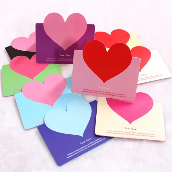 40Pcs Romantic LOVE Heart Postcard Greeting Card Valentine's Day Gift Card Wedding Invitations Card Thank You Message Cards