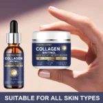 Collagen Retinol + Stem Cell Day Night Moisturizer & Serum Set - Hydrating Firming Skin Care with Niacinamide Hyaluronic Acid - Image 4