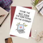 Funny Online Dating Card, Anniversary Card for Him Her, Birthday Card for Online Lover, Cyber Love Greeting Card for Men Women - Image 4