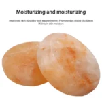 4PCS Hot Stone Therapy Hydrotherapy Massage Oval Natural Himalayan Salt Pink Crystal Hot Stone Promotes Blood Circulation - Image 3