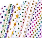 6 Sheets Birthday Wrapping Paper 50*70cm Love Star Polka Dot Christmas Gift Paper Valentine's Day Birthday Gift Wrapping Paper