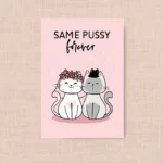 1pc, funny wedding card, wedding anniversary card, happy Valentines day card, cute cat card, for wife, husband. - Image 5