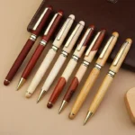 Custom LOGO Bamboo Wooden Signature Ballpoint Pen Laser Personalize Company Name Maple Beech Wood Business Graduation Box Gift - Image 2