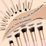 Set of 25 professional makeup tools, including makeup brushes, eyebrow trimmers, plush bags, powder puffs, sponge balls - Image 5