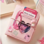 M5 Korean Pink Heart Ring Binder Detachable Portable Travel Journal for KPOP Idol Cute Small Album with Strap Diary Scrapbook - Image 2