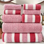 8-Piece Towel Set for Bath, Spa, Hotel & Outdoor Use | Quick-Dry, Striped Design