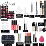 All in One Makeup Kit Full Makeup Kit Gift for Women Teen Girl Nude Eyeshadow Foundation Primer Brush Nude Lipgloss - Image 2