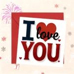 I Love You Greeting Card with Envelope (2Pcs) - White Square Card, Red Heart & Bold Typography Design, Romantic Love Card for a [Recipient] - Image 5