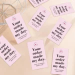 50pcs Pink Thank You Cards With'your Order Made My Day'message,Appreciation Card For Small Business Package,Retailer Thanks Note - Image 5