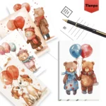 32pcs Healing Watercolor Animal Postcards, Romantic Valentine's Day Cards, Express Love, Bedroom Decor, High-Quality Printing