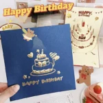 Musical 3D Pop-Up Birthday Greeting Card - LED Light-Up Cake Design, Auto-Play Music, Ideal Gift for Mom, Wife, Siblings & Frien - Image 2