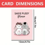 1pc, funny wedding card, wedding anniversary card, happy Valentines day card, cute cat card, for wife, husband. - Image 2