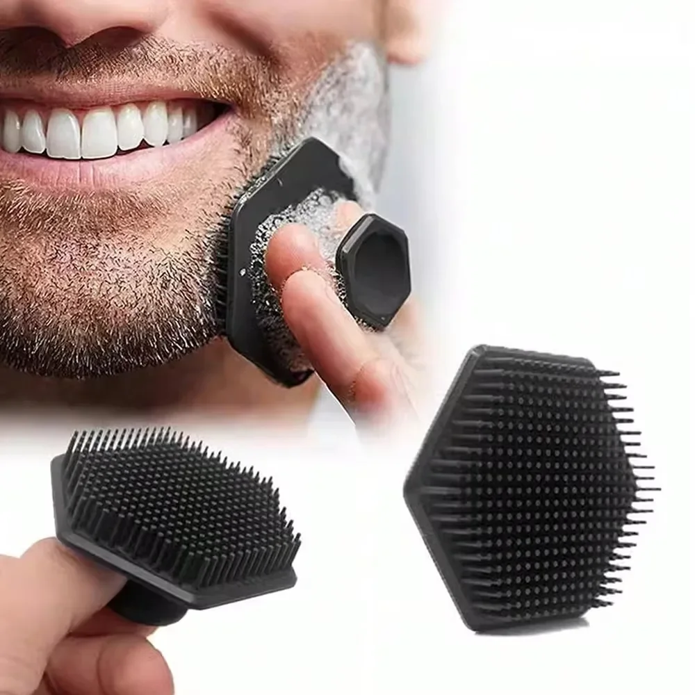 kf-S5a11ed8a50cf448b96574feb8dd280ddU Silicone Facial Cleaning Brush Scrubber Silicone Miniature Face Deep Clean Shave Massage Face Scrub Brush Face Cleaner For Men - Image 1