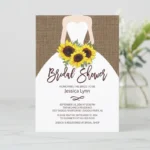 Personalized Paper Wedding Invitations Cards Customize Bridal Shower Invitation Sunflower Watercolor Wedding Invitations - Image 3