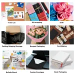 1 Roll Black Kraft Paper for Gift Wrapping & Crafts, Eco-Friendlys Recycled Cardstock for Origami, Scrapbook, Packaging - Image 4