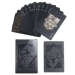 Playing Cards Foil Poker Cards,Deck Waterproof Plastic Diamond Cards Gold for Party&Classic Family Card Game(Gold Silver Black) - Image 4