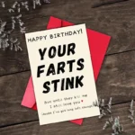 1PC "Your Farts Stink,But Until They Kill Me,I Still Love You" Humorous Birthday Card Funny Gifts For Husband Wife Greeting Card - Image 2