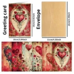 6-Pack Romantic Red Heart Greeting Cards With Envelopes,For Valentine’S Day,Anniversary,Engagement,Wedding, Couple Surprise Gift - Image 5