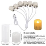 Pack of 12/24 Rechargeable LED Candle with Remote Flameless Flickering Tea Lights Home Dinner Christmas Wedding Party Decor - Image 5