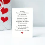 1pc,Romantic Anniversary Card for Husband, Sweet Husband Birthday Card, Lovely Valentines Day Gift from Wife, My Husband My Ever - Image 4