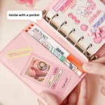 M5 Korean Pink Heart Ring Binder Detachable Portable Travel Journal for KPOP Idol Cute Small Album with Strap Diary Scrapbook - Image 3