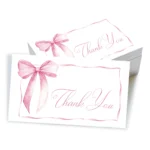 50Pcs Pink Minimalist Thank You Cards, Mini English Gift Note Cards with Blank Design for Party Favors, Gift Wrapping & Decorati
