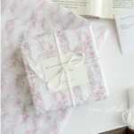 10/20pcs Pink floral tissue paper Girl's heart gift wrapping paper holiday birthday gift decorative paper Flower wrapping paper - Image 5
