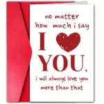 Romantic "I Love You" Greeting Card Valentine's Day Anniversary Love Card with Envelope for Boyfriend Girlfriend Couple Gift