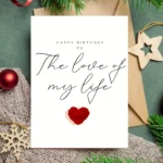 2/3pcs Romantic Birthday Card for Him/Her - "Happy Birthday To The Love of My Life" Message, Greeting Cards - Image 4