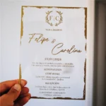 30pcs Gold Foil Custom Printing Acrylic Card Wedding Invitation Transparent - Image 5