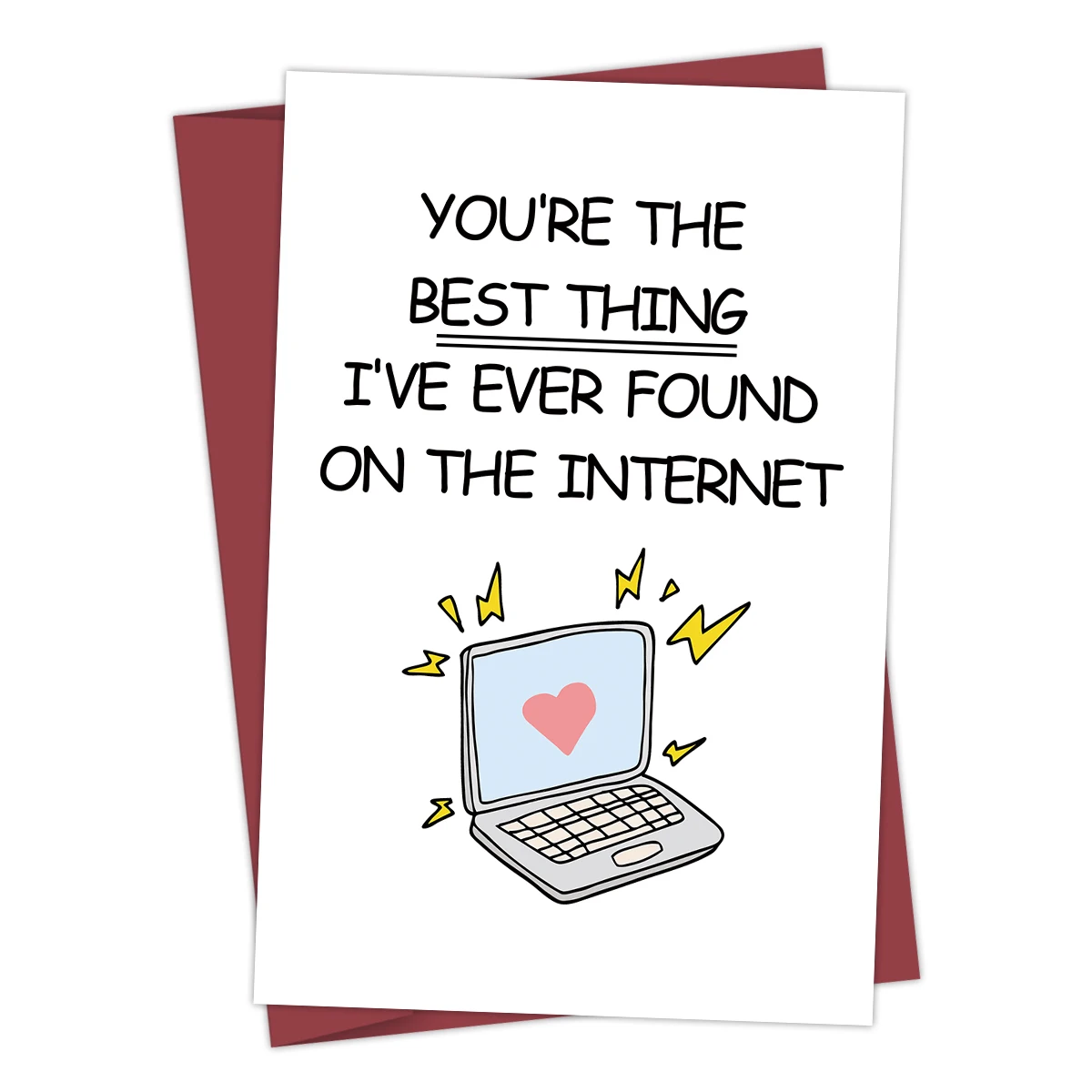 kf-S6b6190fa4bcb410d82dcb382d3ee9a54K Funny Online Dating Card, Anniversary Card for Him Her, Birthday Card for Online Lover, Cyber Love Greeting Card for Men Women - Image 1