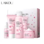 LAIKOU Sakura Kit Skin Care Sets Moisturizing and Reducing Fine Lines Cleansing Pore Product 5-Piece Korean Valentine's Day Gift