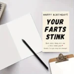 1PC "Your Farts Stink,But Until They Kill Me,I Still Love You" Humorous Birthday Card Funny Gifts For Husband Wife Greeting Card - Image 4