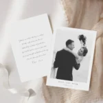 Custom Photo Wedding Invitation Personalized Elegant Chic Thank You Card Save The Date Postcard Print Design Text Logo Gift