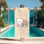 Peach Mochi Cat Towel Bath For Home Quick Drying Towels Bathroom Accessories Spa Personal Care Sauna Large Beach Gym Set Sports