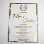 30pcs Gold Foil Custom Printing Acrylic Card Wedding Invitation Transparent - Image 2