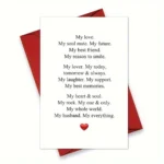 1pc,Romantic Anniversary Card for Husband, Sweet Husband Birthday Card, Lovely Valentines Day Gift from Wife, My Husband My Ever - Image 2