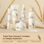 5PCS Rice Extract Skincare Set Niacinamide Hyaluronic Acid Gentle 24H Hydration For All Skin Men Women Face Body Daily Holiday - Image 3