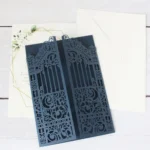 Metallic Gold Gate Laser Cut Invitation Card 50 Sets Personalized Printing For Wedding Anniversary Party Invites - Image 4