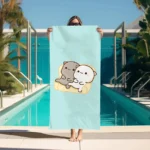 Peach Mochi Cat Towel Bath For Home Quick Drying Towels Bathroom Accessories Spa Personal Care Sauna Large Beach Gym Set Sports - Image 2