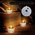Solar Tealight Candles Waterproof Flickering LED Tea Lights Dusk To Dawn Flameless Solar Candles For Camping Home Bars Cafe Shop - Image 4
