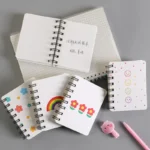 A7 Pocket Book Notebooks Small Flower Love Small Cute Side Flip Coil Book Student Mini Portable Flip Notepad - Image 3