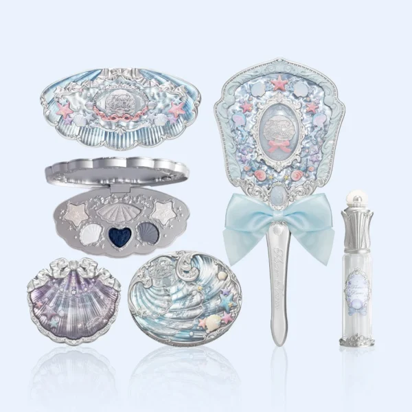 Flower Knows Mermaid Glow Makeup Set Eyeshadow Lip Gloss Blush Pearl Shell Series New Arrival Fantasy Look Gift for Girls