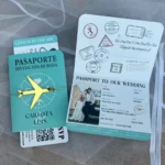 30/55pcs Gold Foil Wedding Invitation With RSVP, Travel Destination Wedding, Engagement Party Invite Card With QR - Image 6